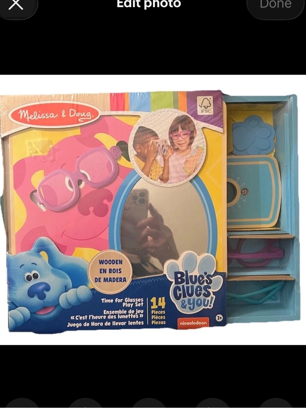 Melissa & Doug Blue's Clues & You! Wooden Glasses Set - Pink & Blue